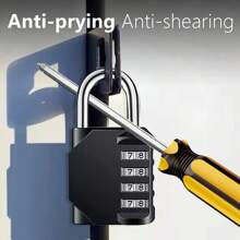 1 件密码锁，4 位数字密码挂锁，防水门锁，可重置密码锁，适用于储物柜、员工、围栏、健身房、箱子、工具箱、学校、门箱搭扣存储 - 彩色 - 查看 3