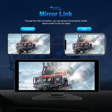 Portable Car Radio Wireless Apple Carplay Android Auto, 7 Inch Touchscreen Car Play Screen With Bluetooth GPS Airplay Mirror Link FM Transmitter AUX IN - 10.26 Inches - View 5