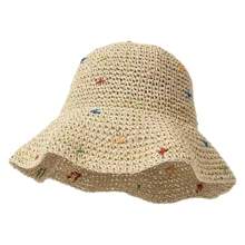 1pc Women's Handwoven Straw Summer Hat, UV Protection Foldable Beach Sun Visor Hat For Outdoor, Holiday - Multicolor - View 7