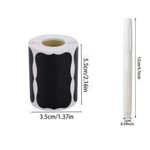 120pcs/Roll (Optional With Pen)Chalkboard Glass Jar Label Stickers, Reusable Black Waterproof Label Stickers, Wavy Shape Labels For Kitchen & Pantry Organization, Great For Containers, Jars, Spices And Food Storage ﻿ - Multicolor - View 10