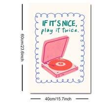 1pc Unframed If It's Nice Play It Y2K Wall Art Poster Canvas Print Music Vinyl Record Player Minimalist Aesthetics Dopamine Decor Funky Painting For Girls Room,Apartment,Bedroom,Living Room,Modern Home Decoration - Multicolor - View 10