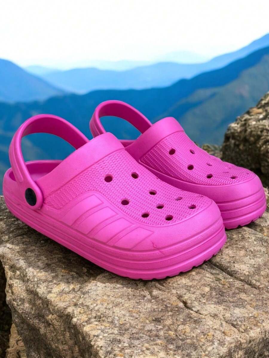 Basic Clog Style Clog Sandals. Women's Strap Sandals - Hot Pink - View 1
