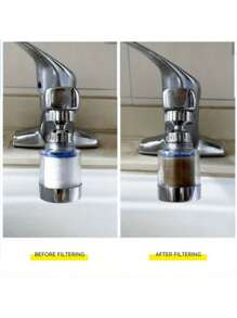 1pc Faucet Water Filter, Twist-On Faucet Mount Water Purifier, Filters Chlorine, Fluoride, Heavy Metals & Hard Water For Kitchen, Bathroom