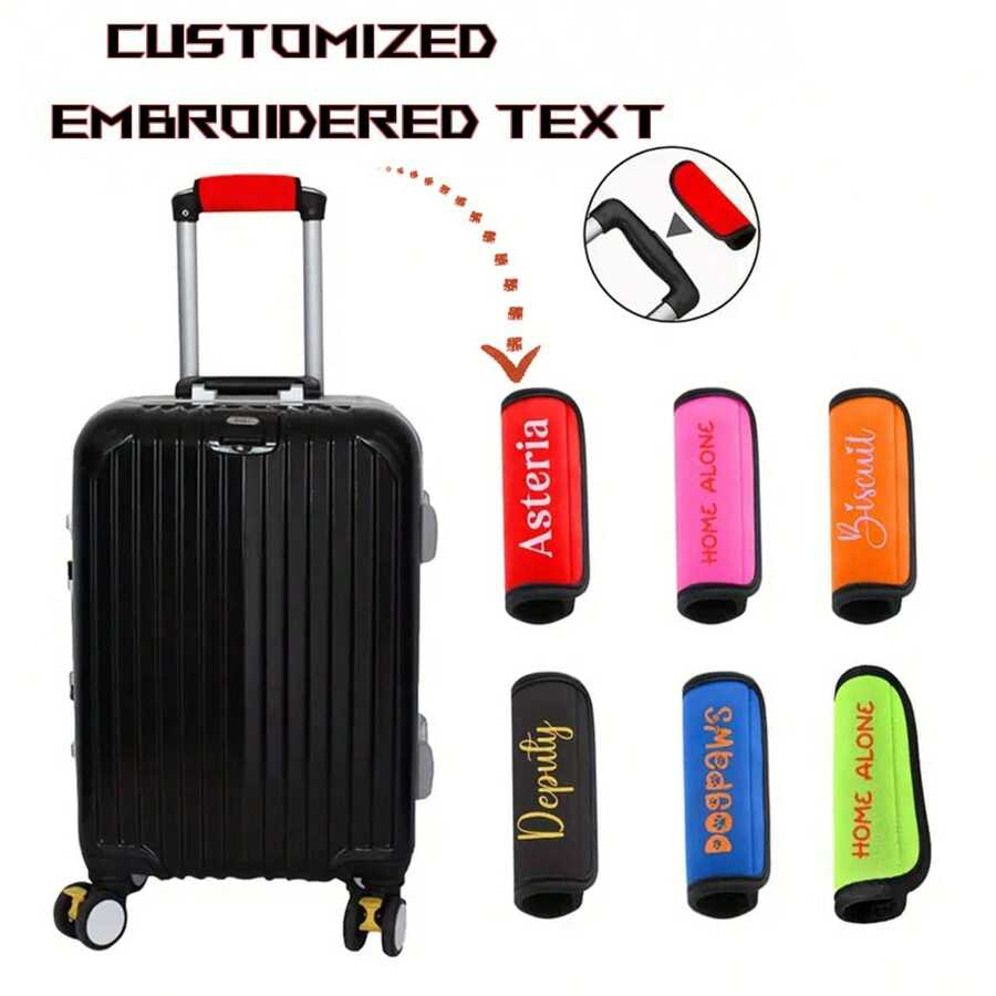 1 bucată înveliș pentru mâner pentru bagaje, husă pentru mâner pentru mâner pentru bagaj, pernă de prindere anti-alunecare, husă de protecție brodata manual, husă pentru mâner pentru bagaje personalizat brodat, etichetă pentru bagaje combinată cu monogramă, etichetă de călătorie cu scrisoare personalizată, multifuncțională, versatilă, mare Capacitate,Ușoară,Funcțională,Practică,Multifuncică,Colorat,Drăguț,Adorabil,Contractat,Amuzant,Kawaii,Y2K,Minimalist,Naveta,Business Casual,Element de bază,Personalizat,Personalizat,Unic,Personalizat,Cadouri ideale pentru el, Cadouri ideale pentru el Ea,Ea,Iubitul,Iubita,Familia,Prietenii,Pentru aniversari,Pentru zile de naștere,Pentru vacanță/Vacanță,Pentru exterior/Excursii/Călătorii/Drumeții/Stadion/Sport/Alpinism,Pentru afaceri/Navetă/Munca/Birou, Călătorii