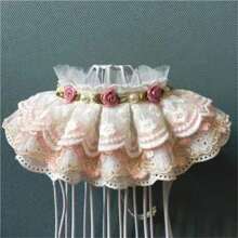 1pc Cute Cat & Dog Bibs, Teacup Poodle Lace Collar, S Size