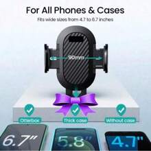 Soporte de teléfono para coche de 360° para parabrisas, compatible con teléfonos móviles y smartphones universales, incluido el compatible con iPhone