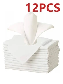 2/6/12 piezas Servilletas de color liso de poliéster, adecuadas para restaurantes, cocinas, bodas, banquetes, decoración de manteles, 40x40cm