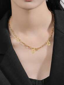 18K Gold Plated Ladies' Necklace With Personalized Name Pendant | Elegant And Fashionable | Comes With Gift Box Packaging | Ideal For Festivals, Birthdays, Anniversaries | Gifts For Couples, Wives, Mothers, Friends