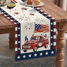 1 件独立日桌旗、美国国旗卡车、独立日爱国厨房餐桌装饰，适用于室内户外生日家庭聚会装饰 - 彩色 - 查看 5