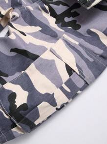 Teenage Boys' Casual Cargo Camo Print Breathable Cotton Shorts, Suitable For Summer - Multicolor - View 3