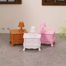 1pc White/Pink/Brown Color Makeup Vanity And Nightstand Boxed Set, Mini Colored Furniture Playset, Mini Colored Vanity, Mini Furniture Model, Mini Vanity, Vanity Model, Dollhouse Decor, Pretend Play Toy, Miniature Model, Photography Prop, Realistic Furniture Model, Plastic Toy - Multicolor - View 7