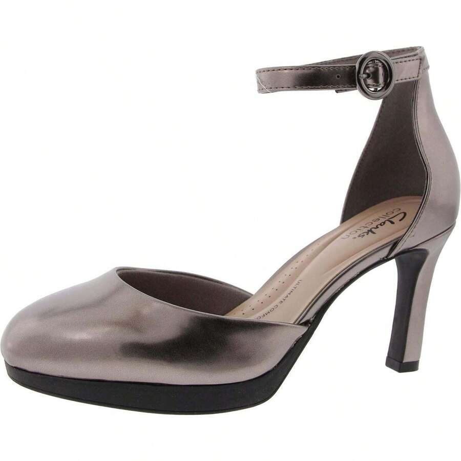 Clarks Ambyr 2 Cove Womens Faux Leather Cushioned Footbed Platform Heels