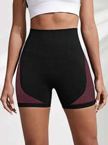 Pantaloncini sportivi aderenti a righe, leggings per yoga, in tessuto elasticizzato con vita alta, coulisse, effetto vita alta e aderenza sui fianchi, morbidi, assorbenti e traspiranti, ideali per attività sportive come running, ciclismo e palestra, per donne