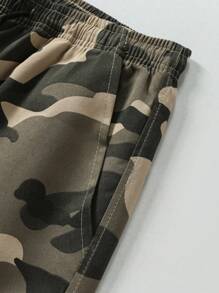 5 shorts sueltos de camuflaje de verano para hombre, para uso casual y trabajo al aire libre - Caqui - Ver 6