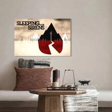 Impresión artística en lienzo enmarcada de la banda de pop punk Sleeping With Sirens - Diseño vibrante de la portada del álbum, decoración de pared para dormitorio, sala de estar y sala de juegos, póster de alta definición para la estética del hogar - Enmarcado - Ver 4