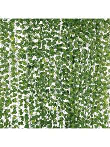 12/24pcs Silk Artificial Ivy Vines Leaf Garland Plants Hanging Wedding Garland Fake Foliage Flowers Home Kitchen Garden Office Wedding Wall Decor Gifts Birthday Graduation