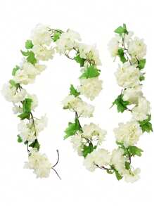 1Pc 8FT Artificial Sakura Hanging Rattan, Fake Sakura Plant Garland, Silk Rattan For Spring And Summer DIY Wedding Arch Tabletop Decoration, Fall Fake Plants, Thanksgiving, Halloween, Christmas, Outdoor Party Backdrop, Room Decoration, Garden Decoration Supplies Home Decor Back To School School Supplies