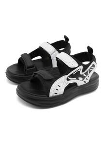 全新夏季儿童户外凉鞋防滑男童鞋时尚软底舒适百搭沙滩鞋 - 黑色 - 查看 7