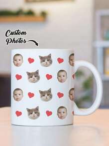 1 szt. Spersonalizowany kubek ze zdjęciem, spersonalizowany kubek z twarzą, spersonalizowana filiżanka ze zdjęciem, spersonalizowany kubek z twarzą dziecka i zwierzaka, spersonalizowany kubek ze zdjęciem rocznicowym, prezent na parapetówkę, prezent na Walentynki, prezent na rocznicę, prezent na ukończenie szkoły, prezent urodzinowy, prezent na Dzień Dziecka, prezent na Dzień Ojca, prezent na ukończenie szkoły, prezent ślubny, prezent na parapetówkę, odpowiedni do restauracji, salonu, sypialni, biura, herbaciarni, domu, szkoły, niezbędny na śniadanie i brunch