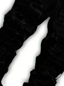 青少年男孩时尚流苏破洞牛仔裤 - 黑色 - 查看 4