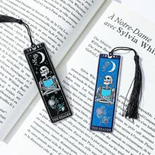 Creative Elegant And Charming Skull Reading Artistic Style Stainless Steel Bookmarks, Readers Reading Mark Bookmarks, Perfect Artistic Style Bookmarks Gifts For Reading Enthusiasts Friends And Office Workers
