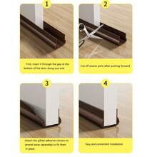 1 Roll Adjustable Multi-Color Door Bottom Seal Strip, Self-Adhesive Soundproof Door Gap Protector, Insect And Wind Proof Door Threshold Barrier, With Double-Sided Adhesive Tape (Includes User Manual) - Multicolor - View 6