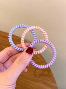 7 pezzi/confezione Elastici per capelli a spirale color caramella, scrunchies per capelli per ragazze, accessori per capelli all'ingrosso, fasce in gomma fermatrecce