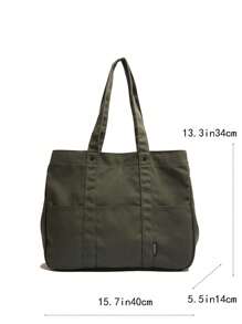 新款时尚美学多口袋手提包，大容量手提包和单肩包 - 彩色 - 查看 12