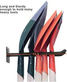 Heavy Duty Garage Tires Hooks Wall Mounted Hanger Tool Organizer Rack Hardware Steel Metal Multi-Tools Storage Utility Hooks With Screws And Anchors (4, Black) No Power Connection Needed