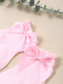 paquete de 10 pares de calcetines de bebé de 0 a 3 años, colores aleatorios con adornos de moño adorables