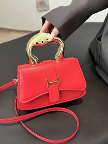 Bolso pequeño cuadrado de moda, bolso de mujer con asa de acrílico metálico, bolso de hombro/cruzado 8 en 1, bolso casual de exterior, bolso versátil para el uso diario