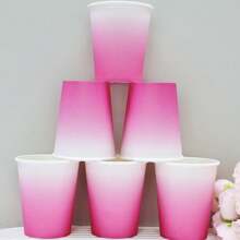 10pcs/20pcs/40pcs,9oz Disposable Paper Cups Pastel Rainbow Gradient Party Cups Drinking Cups For Party, DIY And Holiday, Multicolor Paper Cups For Wedding Party Picnic BBQ Travel And Event - Multicolor - View 15