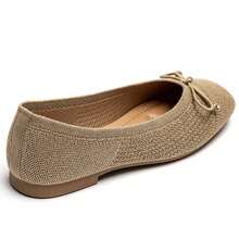 Casual Versatile Bow Decor Flat Shoes - Khaki - View 7