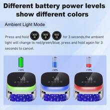 Secador de uñas recargable de 60 W para esmalte de gel con pantalla LCD, sensor automático y 4 configuraciones de temporizador, lámpara de curado de gel UV LED profesional, luz de esmalte de gel con 30 cuentas LED para salón y hogar plateado