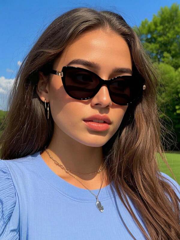 Occhiali da vista con montatura in plastica a forma di occhio di gatto da donna, stile classico, adatti per attività all'aperto, viaggi, spiaggia, abbigliamento casual, guida, montatura completa