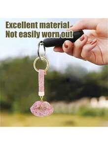 1pc Creative Rhinestone Lip Key Chain, Luxury Niche Design Car Key Decor Pendant, Bag Decoration Keychain