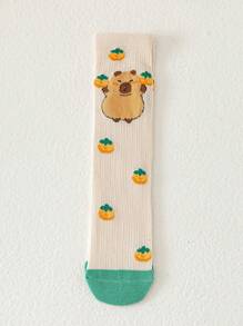 1 Pair Kids Solid Color Cartoon & Playful Knitted Mesh Ankle Socks - Multicolor - View 4