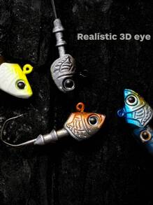 Goture 5/6/7pcs Swimbait Jig Heads, Colored Lead Jig Head Hooks For Freshwater Saltwater Fishing, Painted Fishing Jig Hooks For Trout Bass Walleye Crappie Fishing, 5 Colors Swim Jig Heads With Tackle Box - Multicolor - View 4