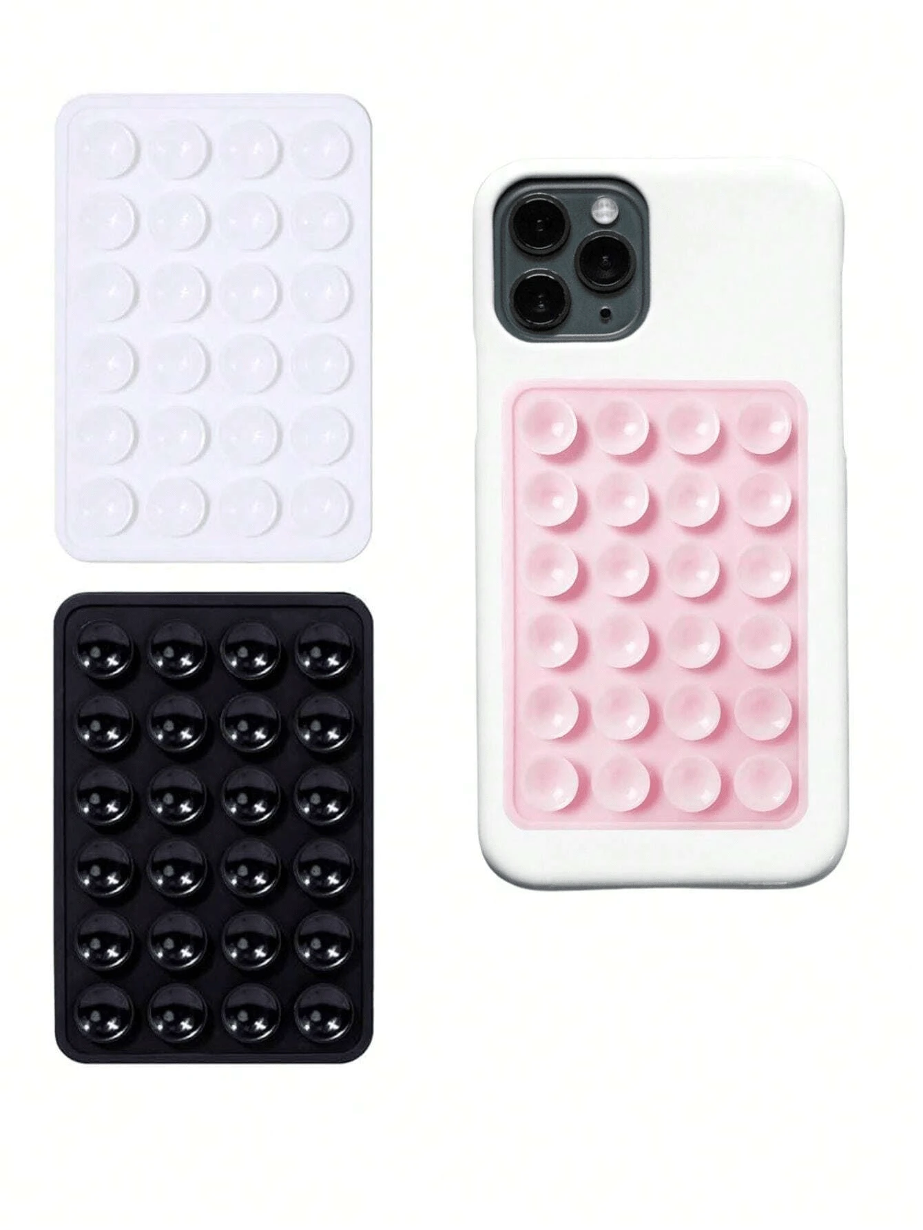 1 Stück Silikonkopf Saugnapf Magnetisches Handyhülle Halterung, ultra dünn mit Magnetaufkleber, geeignet als magnetischer Telefonständer für Videoselfies