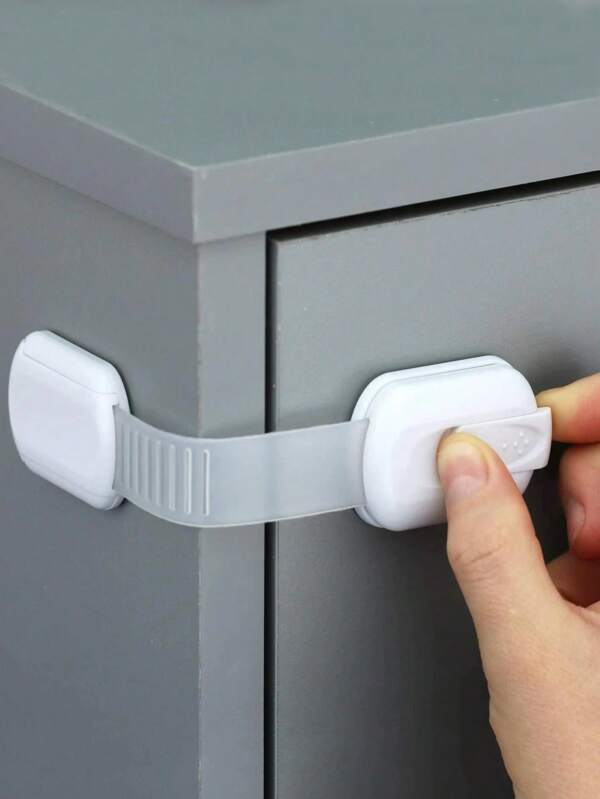 Juego de 3 cerraduras de seguridad para bebé, para cajones, refrigeradores, lavadoras, asientos de cubos, gabinetes, armarios, hornos, contenedores, cerraduras ajustables multiusos sin adhesivo para protección infantil