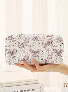 1 st. Bloemenpatroon Grote Capaciteit Dubbelzijdig Bedrukt Corduroy Etui, Perfecte Terug Naar School Etui, Grote Opbergzak, Ideaal Cadeau Voor Studenten