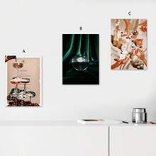 Set de 1 pieza/3 piezas de arte decorativo vintage, murales clásicos modernos con estética minimalista, aptos para apartamentos universitarios, salas de estar, dormitorios, aulas, cocinas, baños, carteles de arte de pared SIN marco
