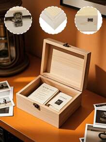 Customized Wooden Storage Box With Lock, Rectangular Storage Box, Customized Solid Wood Rectangular Dustproof Jewelry Box, Square Wooden Gift Box Back To School