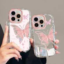 1pc Cute Butterfly Silicone Full Body Protective Phone Case Compatible With IPhone 15 Pro Max, Compatible With IPhone 14, 13, 12, 11, 16, 7/8 Series Waterproof Shockproof Anti-Fall Scratch Resistant
