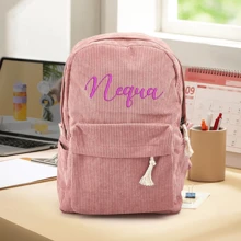 Handmade Corduroy Backpack, Personalized Embroidered School Bags For Kids And Toddlers, Personalized Kid's Backpack,Kid Book Bags With Names