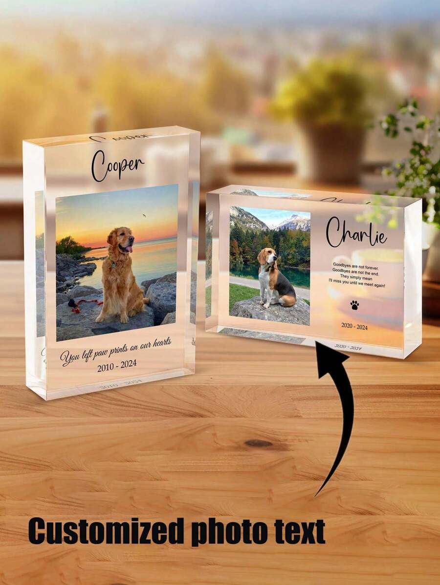 Personalized Pet Memorial Gift, Customized Desktop Decor, UV Printing, Pet Lover, Handmade Photo Gift,Christmas Gift Supplies