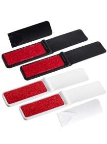 5 pièces/set Brosse à cheveux pliable portable, convient pour les costumes, le cachemire, la laine, le velours, et les poils d'animaux de compagnie - grande poignée en bois de noyer noir