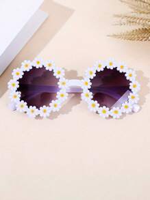 6pcs Cute Floral Girl Fashion Glasses, Charming Floral Fashion Glasses For Girls, Suitable For 3-14 Years Old Boys And Girls With Flower Frames, Fashionable Kids Fashion Glasses For Holiday, Travel, Party And Photo Decoration