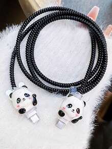4pcs Panda Charger Protector Case, Compatible With Apple 20W Charger Cable Protector