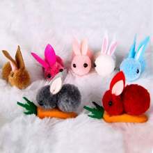 7 Pcs Easter Bunny Toys, Cartoon Rabbit Decorations, Suitable For Holidays & Mother's Day Gifts, Assorted Colors